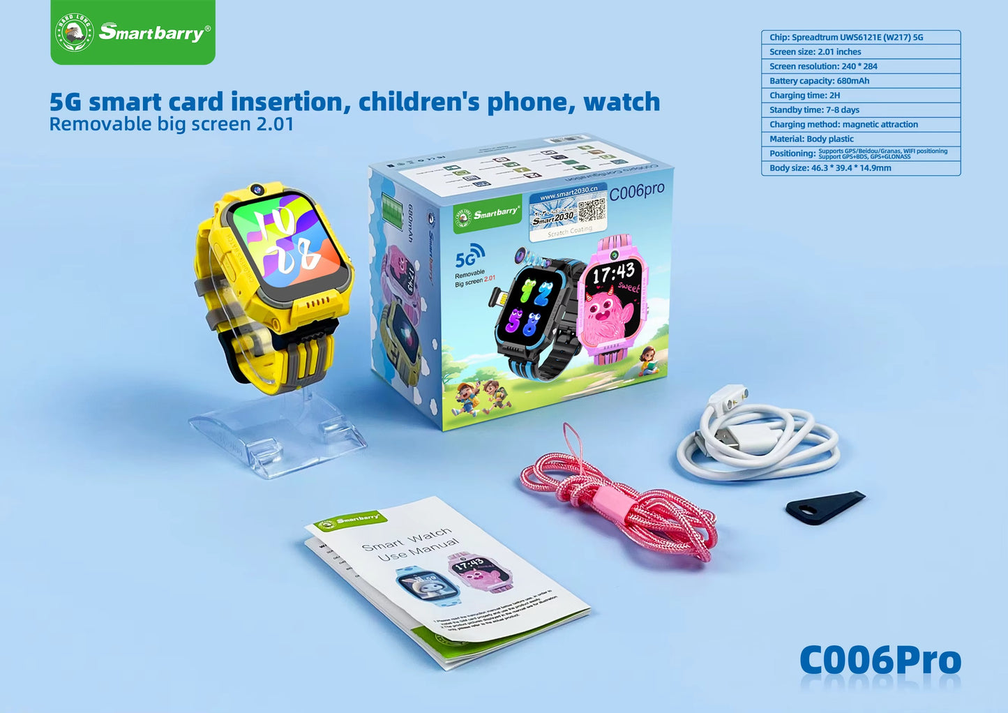 5G Kids GPS Tracking Smartwatch C006 Pro