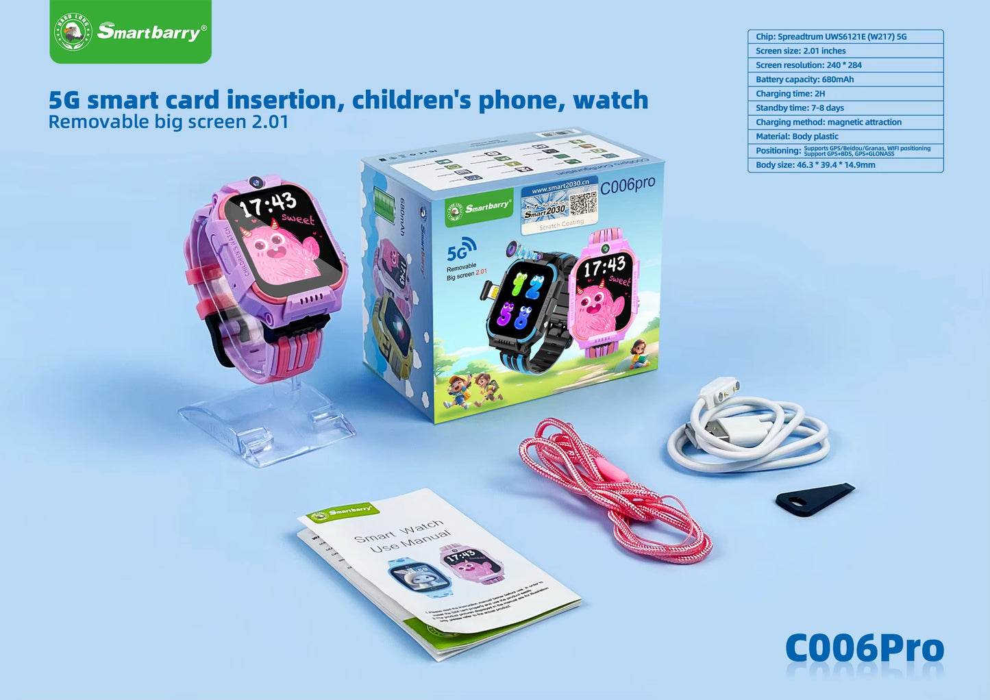 5G Kids GPS Tracking Smartwatch C006 Pro